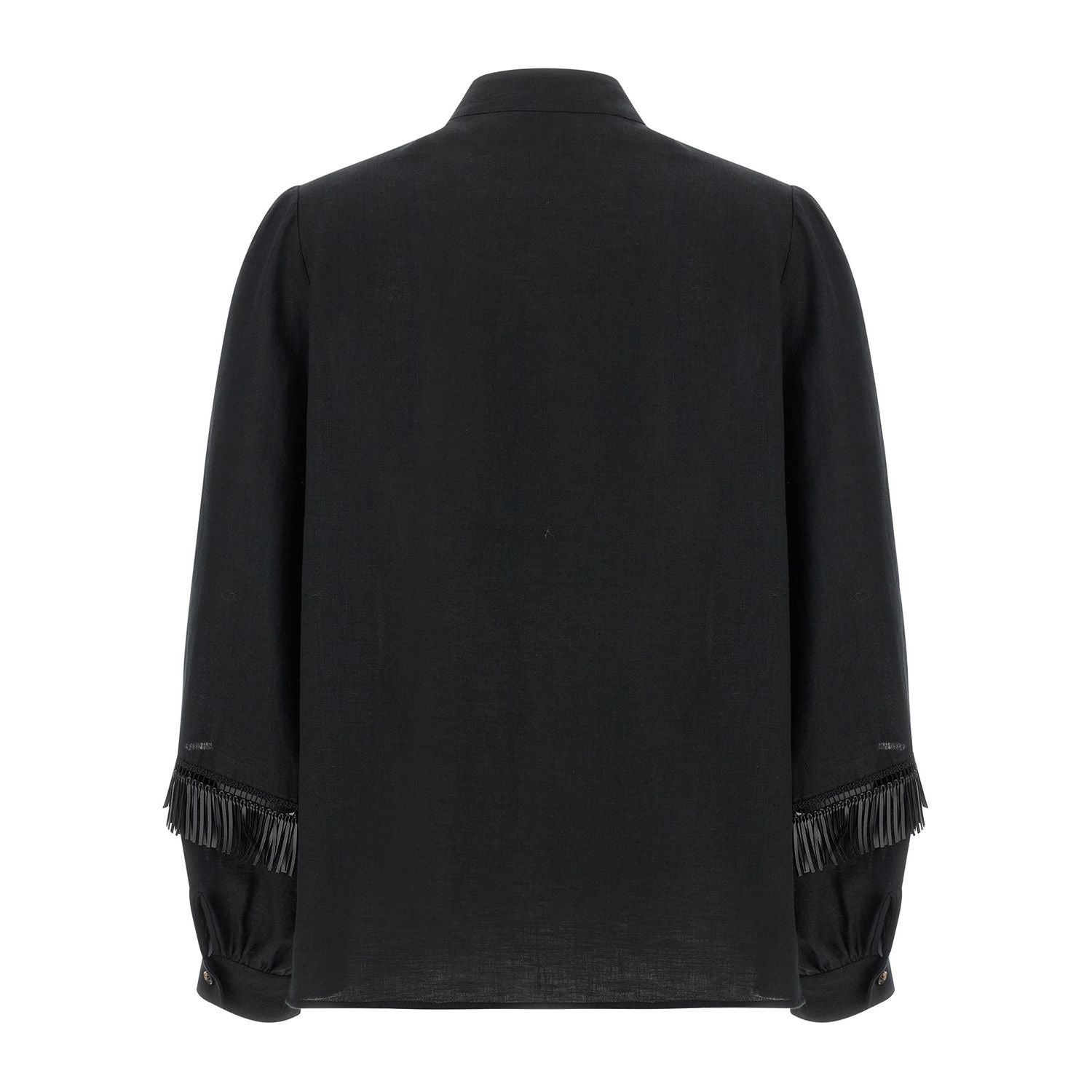 Kiton Black Linen Blouse