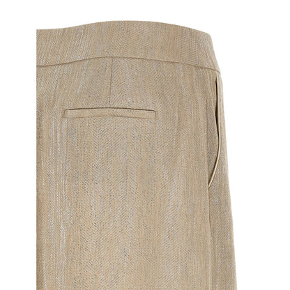 Peserico Beige Viscose Midi Skirt