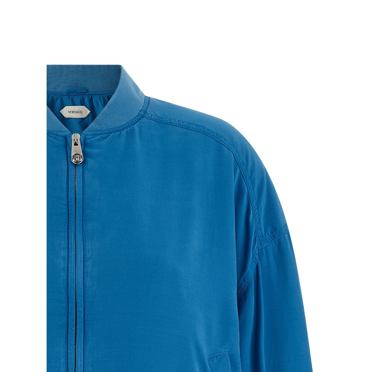 Versace Blue Silk Bomber