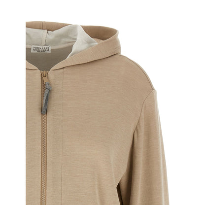 Brunello Cucinelli Beige Cotton Hoodie