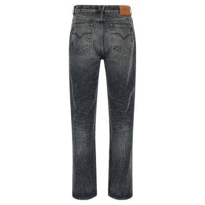 Versace Gray Cotton Straight-Leg Jeans