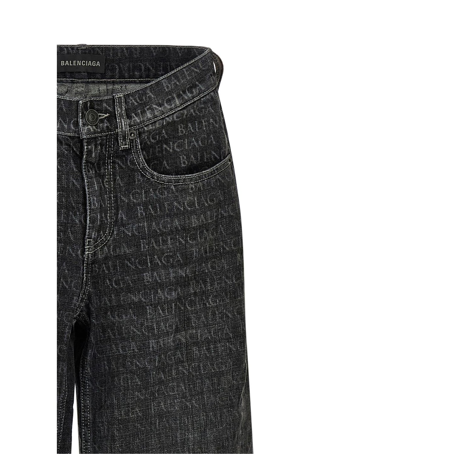Balenciaga Black Cotton Flared Jeans