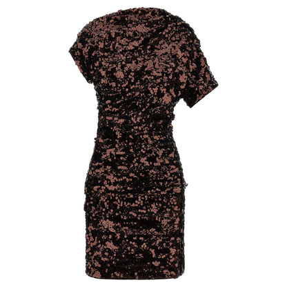 Ganni Brown Polyester Short Dress