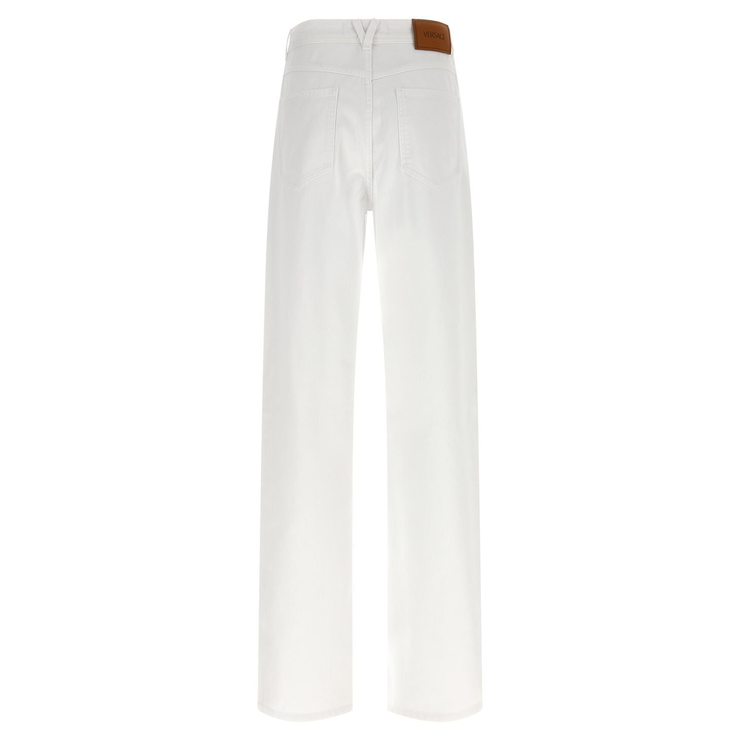 Versace White Cotton Straight-Leg Jeans