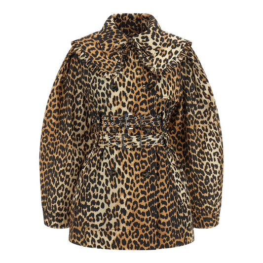 Ganni Brown Recycled Polyamide Coat