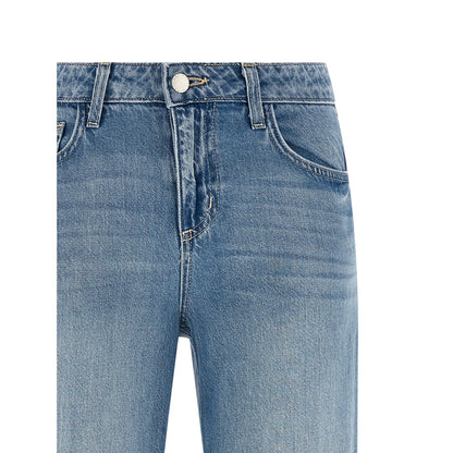L'Agence Blue Cotton Flared Jeans