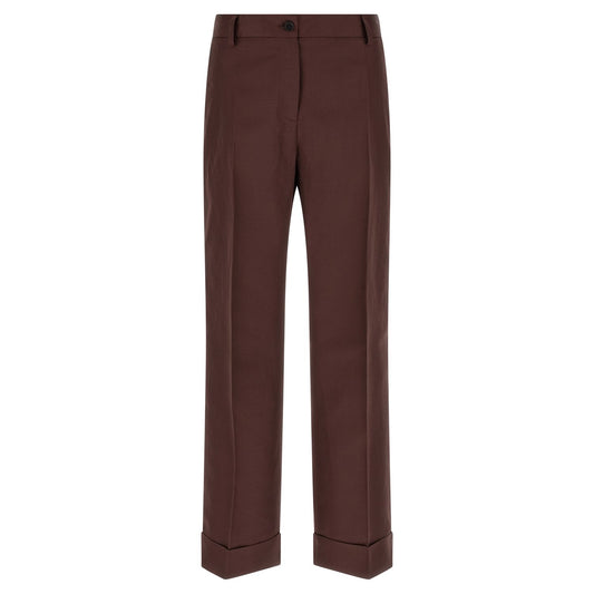 Alberto Biani Brown Viscose Casual Pants