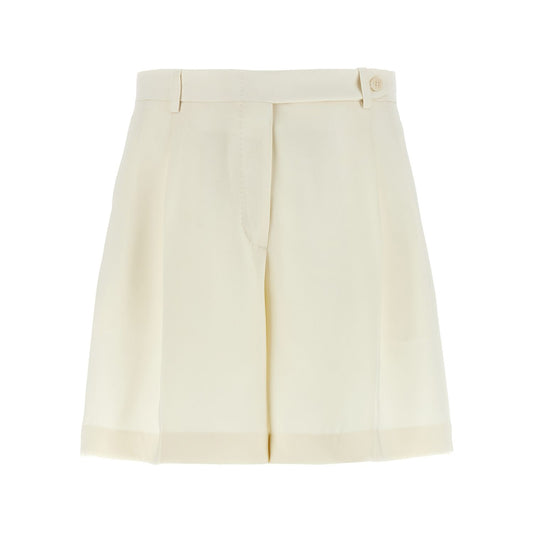 Brioni White Silk Bermuda Shorts