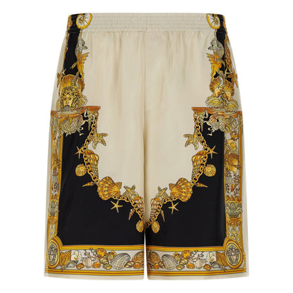Versace Multicolor Silk Bermuda Shorts