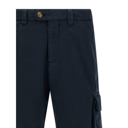 Brunello Cucinelli Blue Cotton Bermuda Shorts