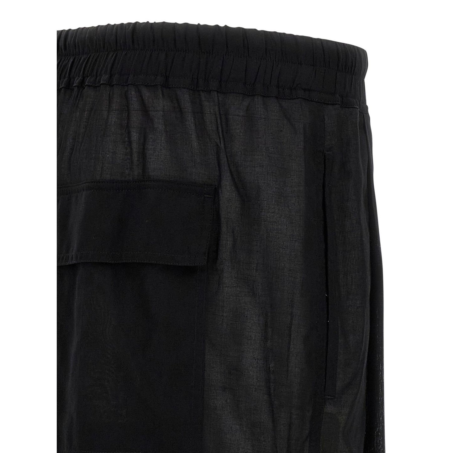 Rick Owens Black Cotton Bermuda Shorts