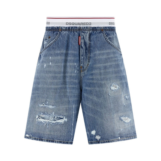 Dsquared² Blue Cotton Bermuda Shorts