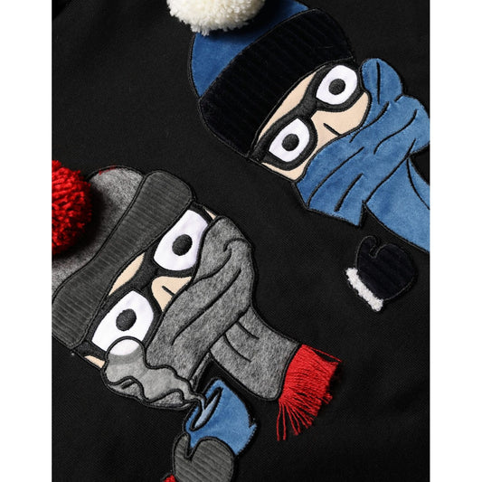 Dolce & Gabbana #dgfamily Black Cotton Hooded Men Sweatshirt Sweater