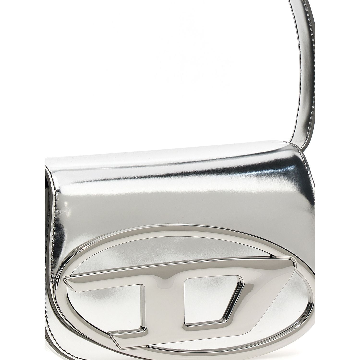 Diesel Silver Cowhide Shoulder Bag