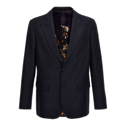 Etro Blue Cotton Blazer