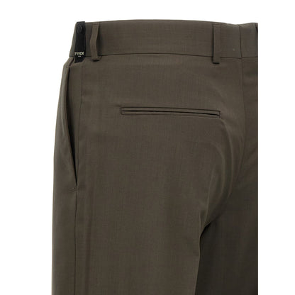 Fendi Bicolor Wool Dress Pants