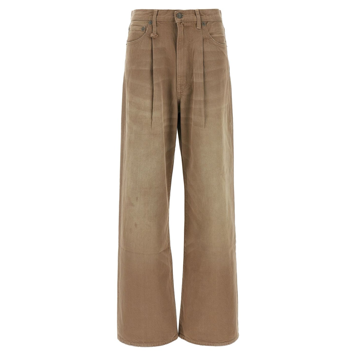 R13 Brown Cotton High-Waisted Jean