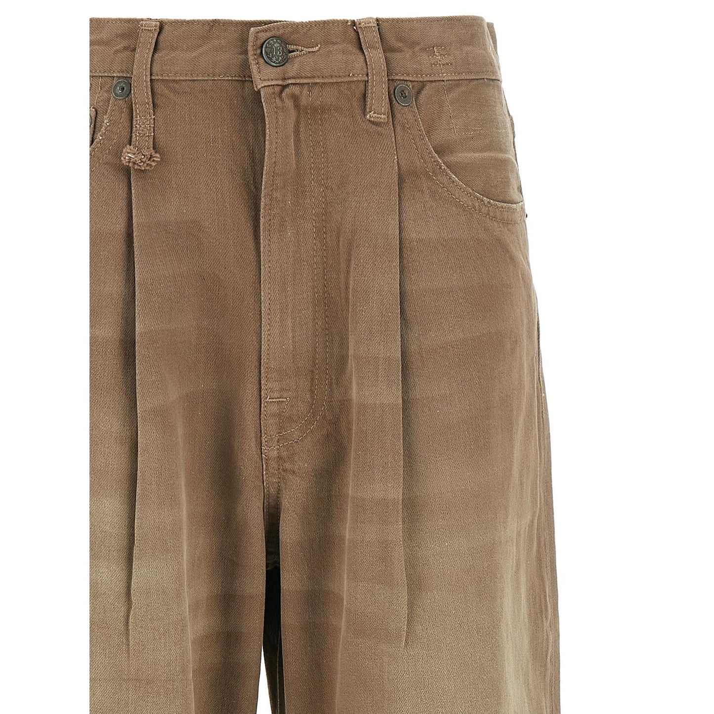 R13 Brown Cotton High-Waisted Jean