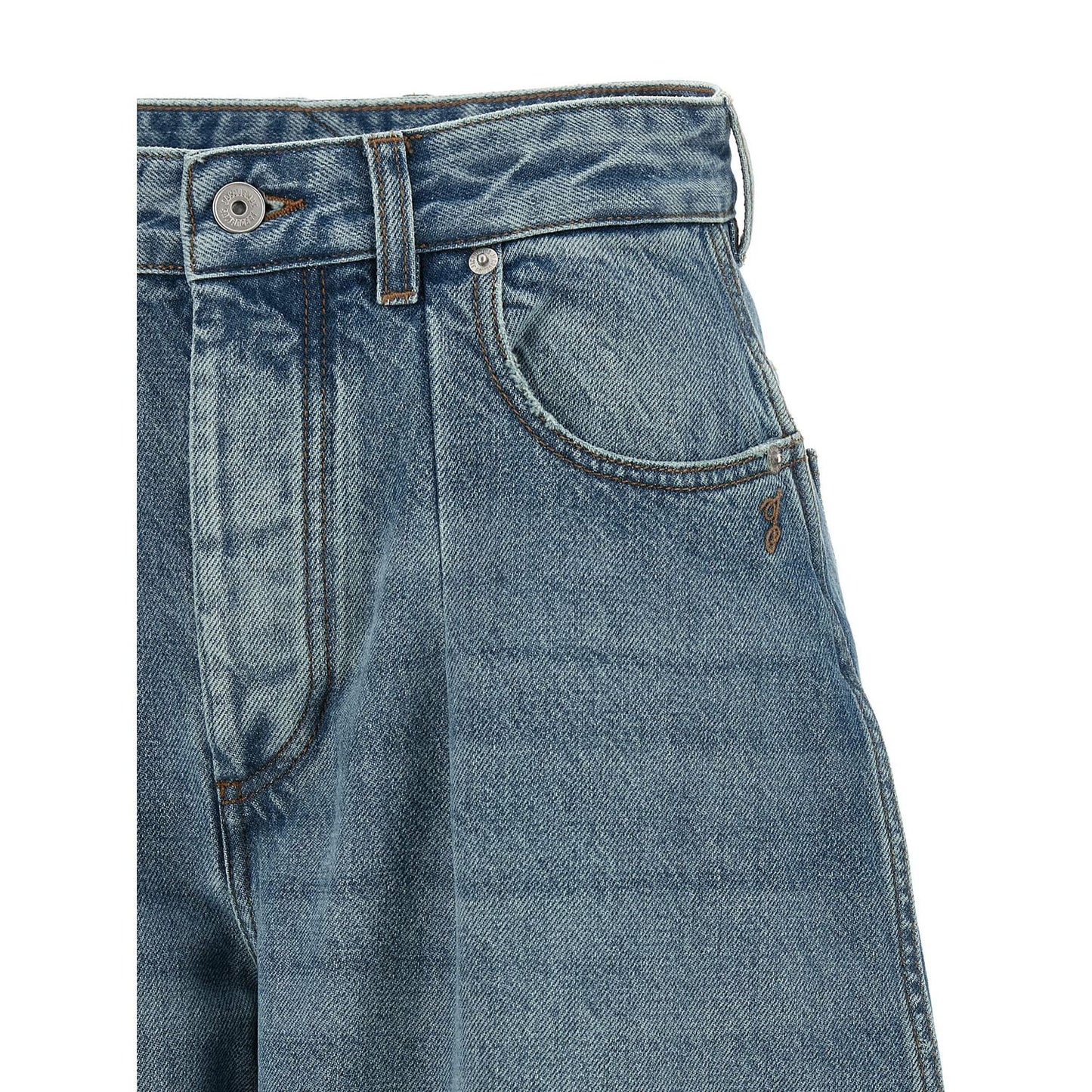 Jacquemus Blue Cotton High-Waisted Jean