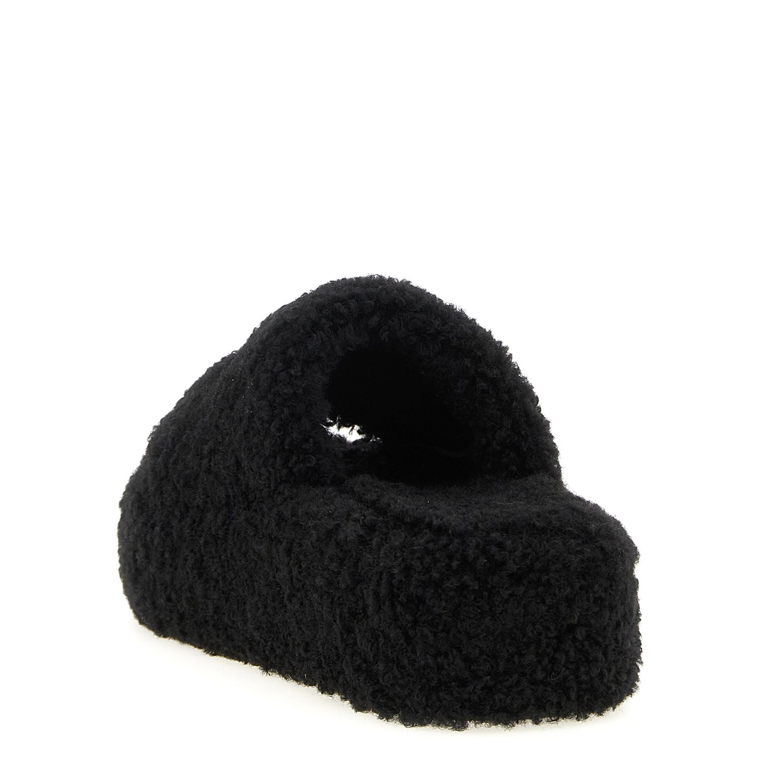 Balenciaga Black Polyester Slides