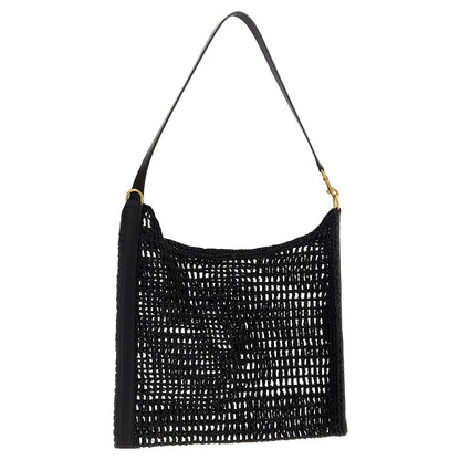 Saint Laurent Black Raffia Shoulder Bag