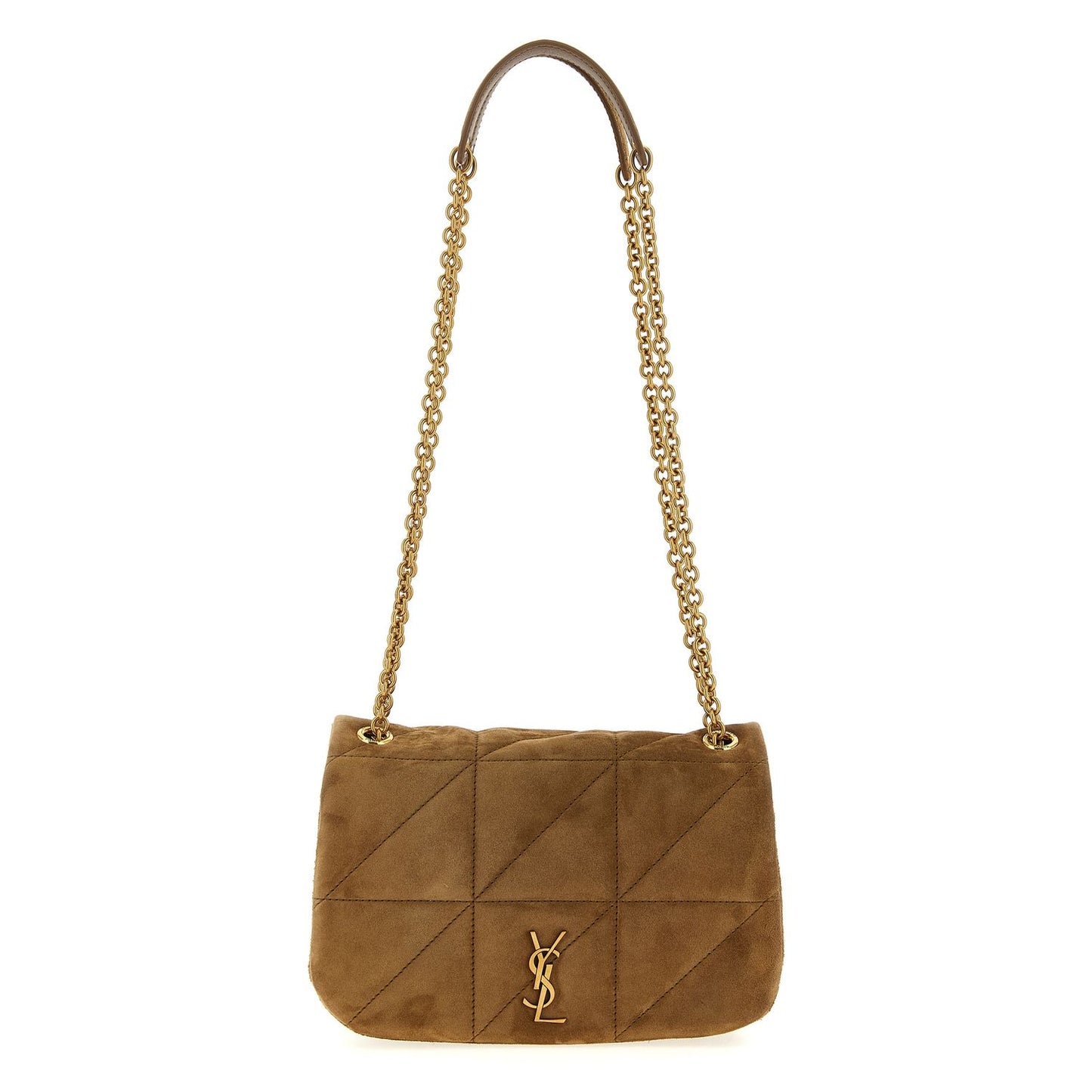 Saint Laurent Beige Calfskin Shoulder Bag