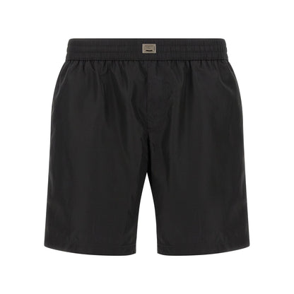 Dolce & Gabbana Black Polyamide Swim Shorts