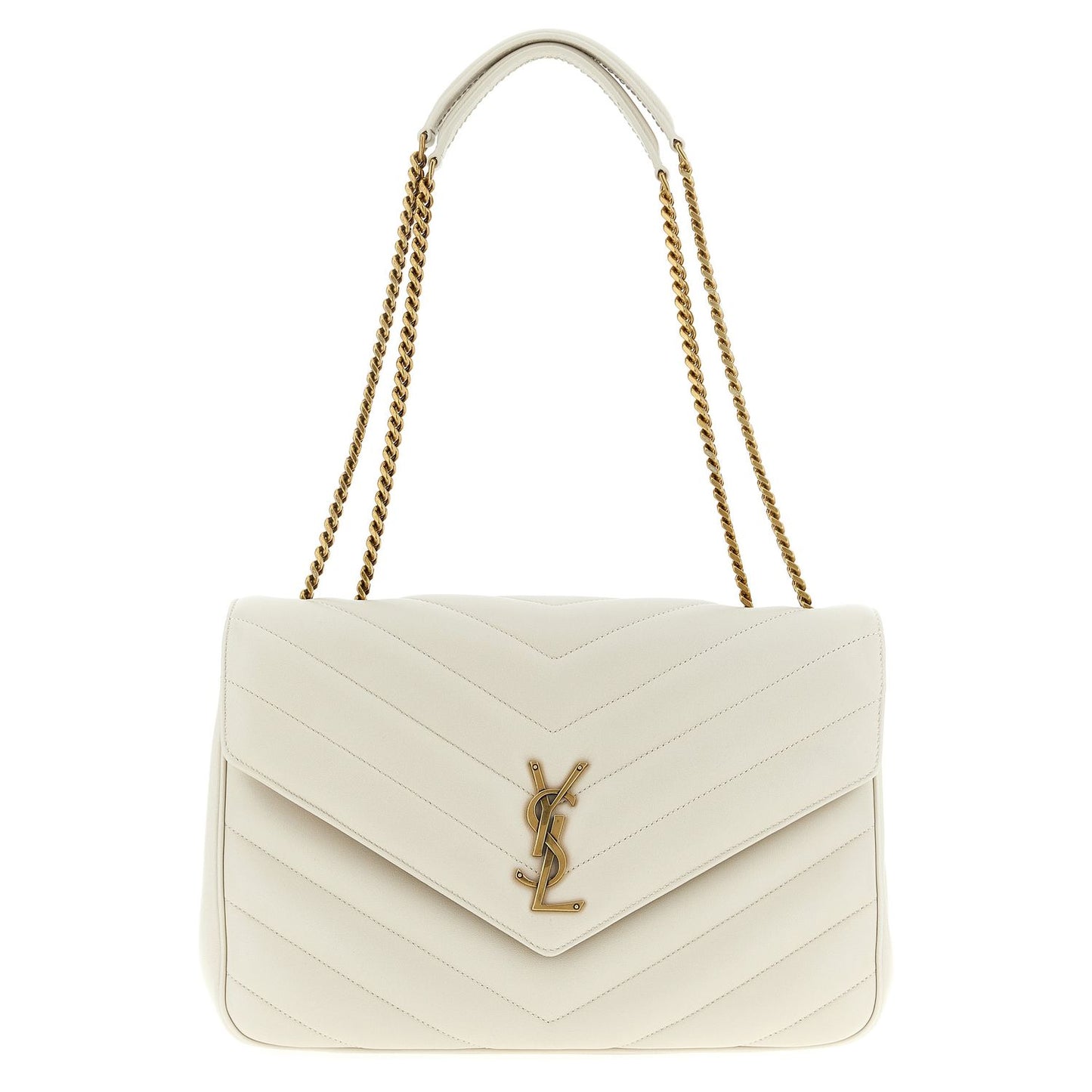 Saint Laurent Beige Lamb Leather Shoulder Bag
