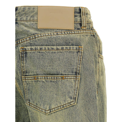 Entire Studios Bicolor Cotton Straight-Leg Jeans