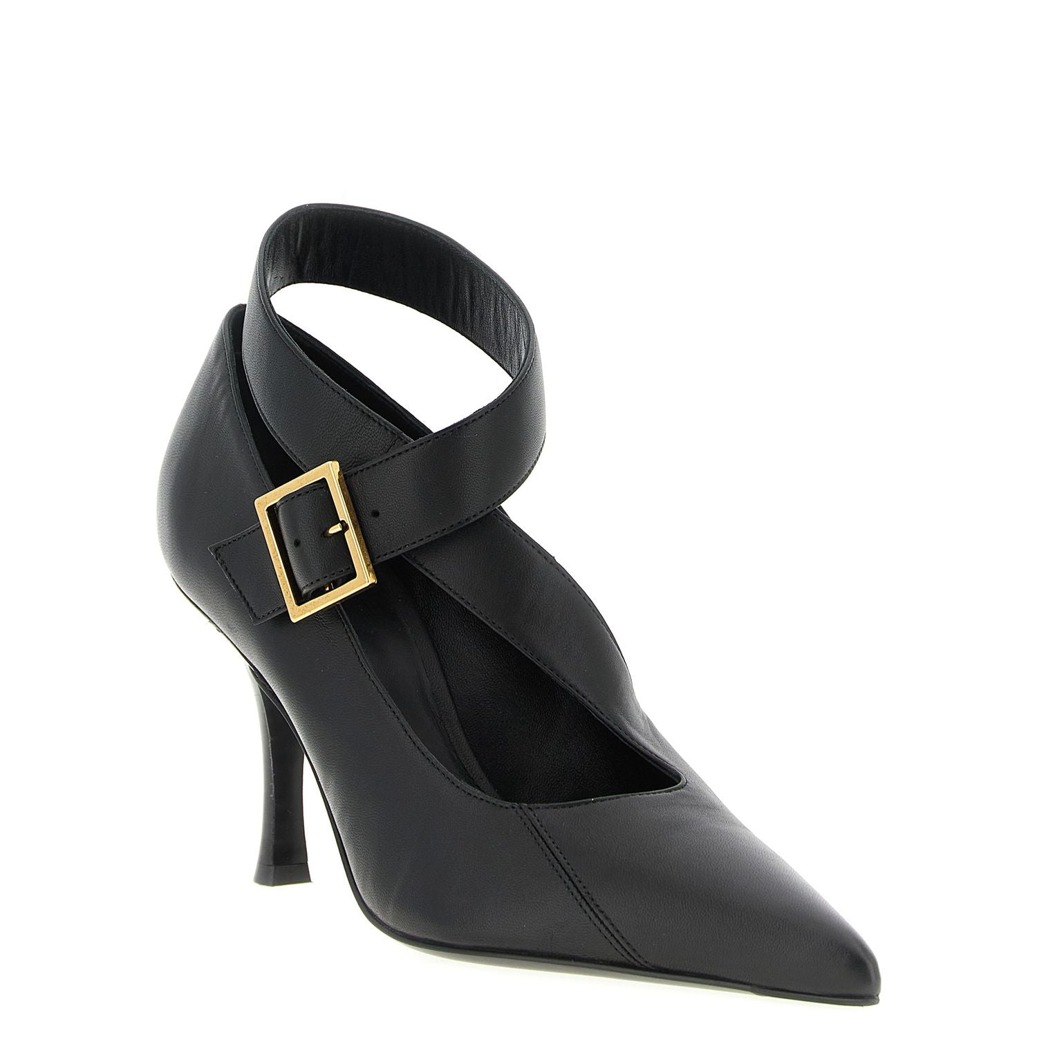 Khaite Black Lamb Leather High Heel Pumps