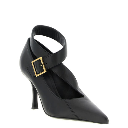 Khaite Black Lamb Leather High Heel Pumps