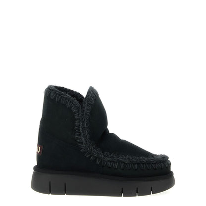 Mou Black Lamb Leather Ankle Boots