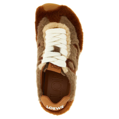 Loewe Brown Lamb Leather Low Top Sneakers