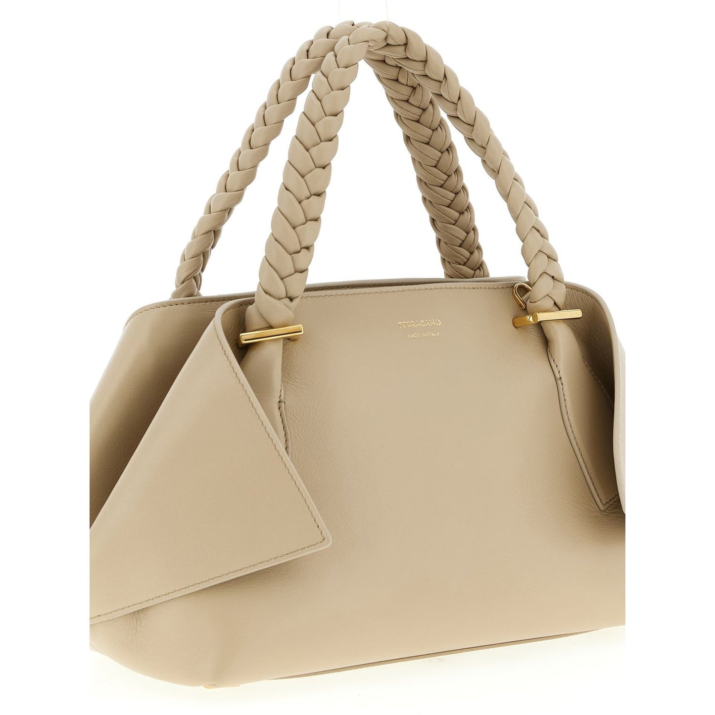 Ferragamo Gray Calfskin Handbag