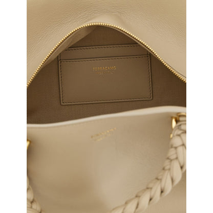 Ferragamo Gray Calfskin Handbag