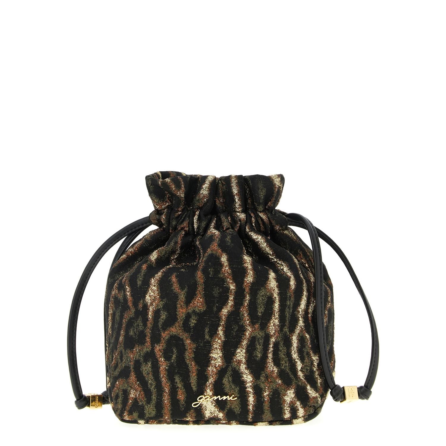Ganni Brown Polyester Clutch Bag