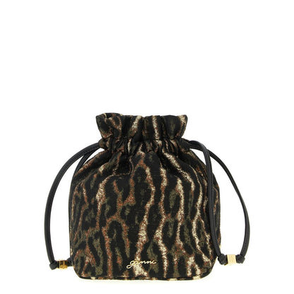 Ganni Brown Polyester Clutch Bag