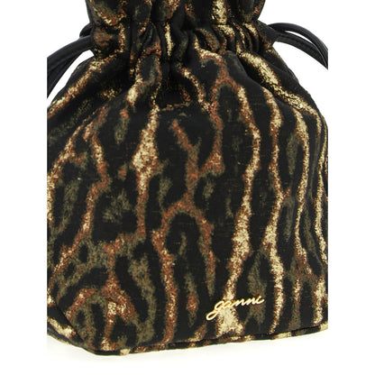 Ganni Brown Polyester Clutch Bag
