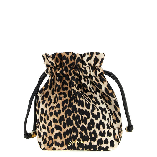 Ganni Brown Recycled Polyamide Clutch Bag