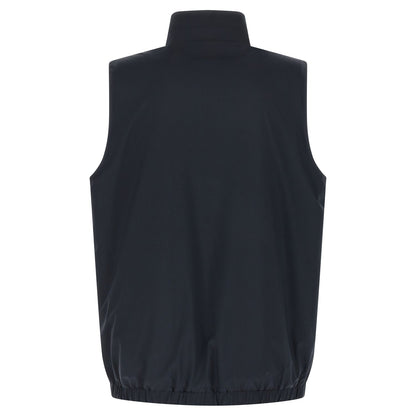 Kiton Blue Cotton Sleeveless Jacket