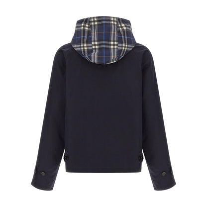 Burberry Blue Cotton Full-Length Jacket