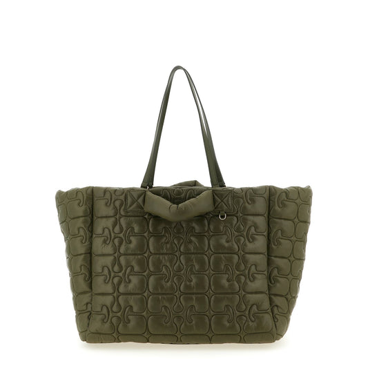 Ganni Bicolor Recycled Polyamide Tote Bag