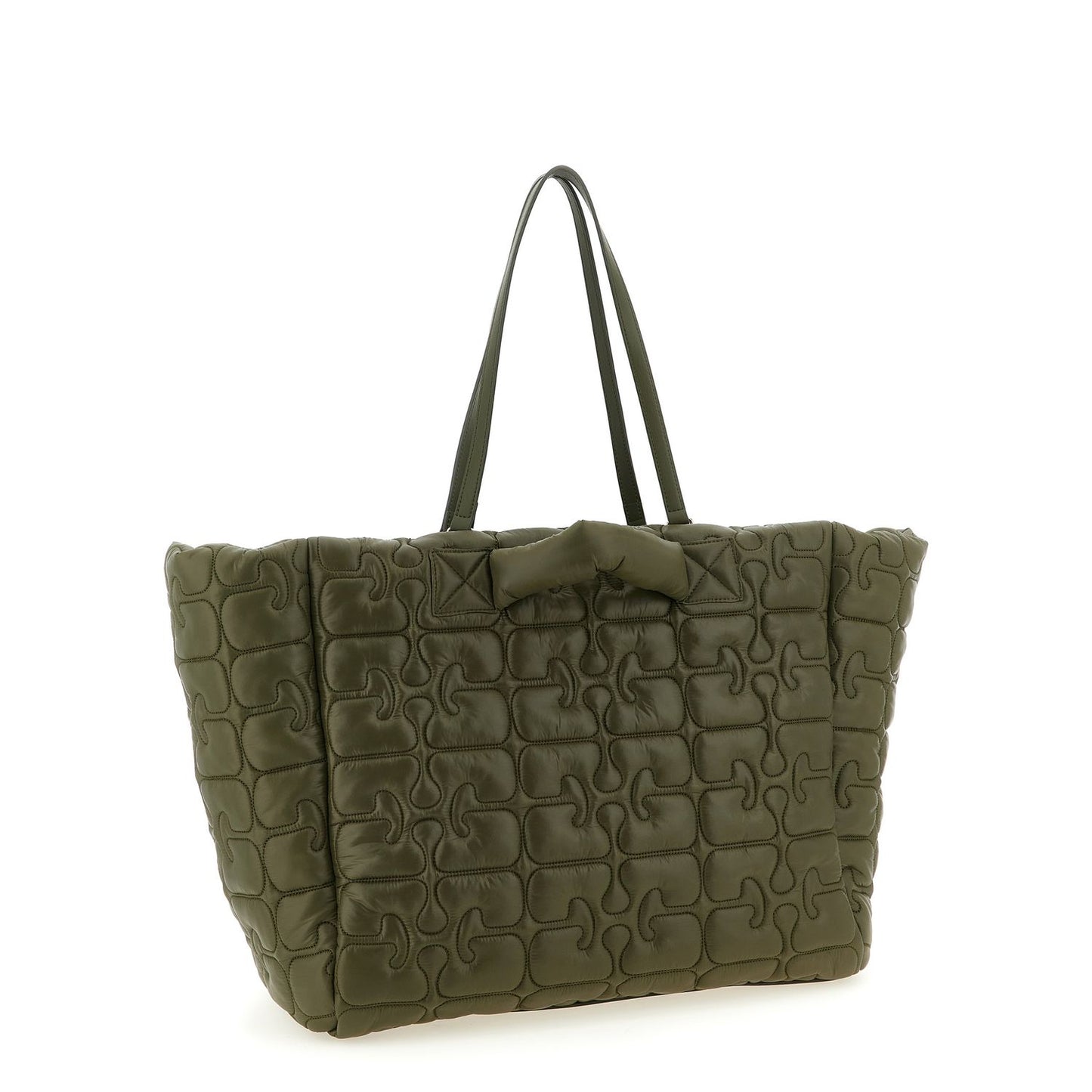 Ganni Bicolor Recycled Polyamide Tote Bag