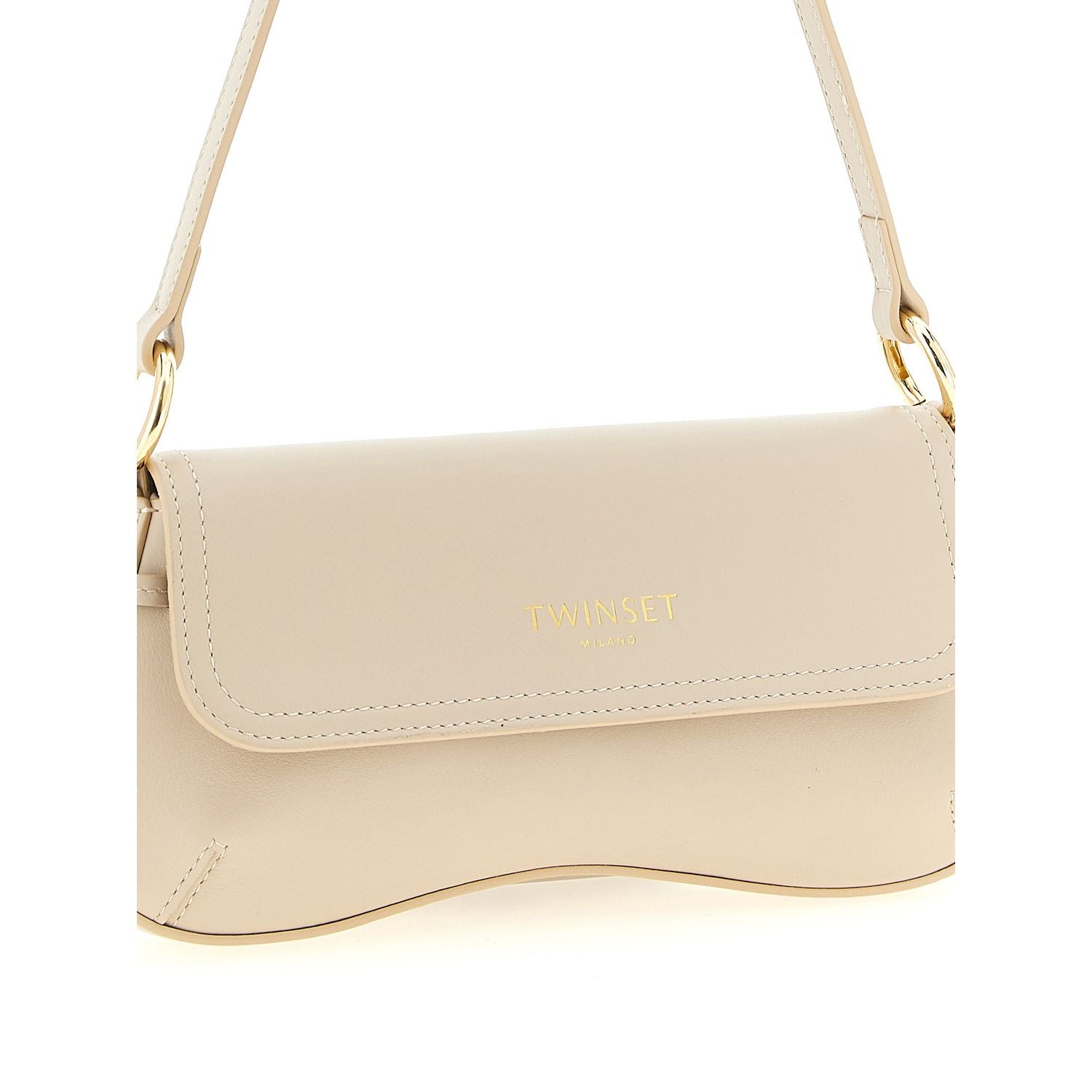 Twinset White Leather Shoulder Bag