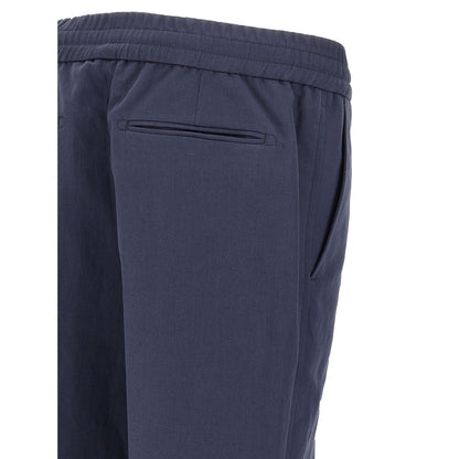 Brioni Blue Linen Casual Pants