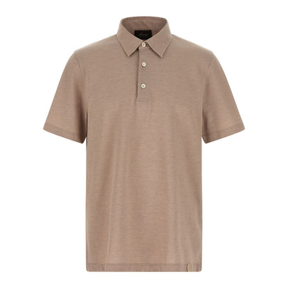 Brioni Beige Cotton Polo Shirt
