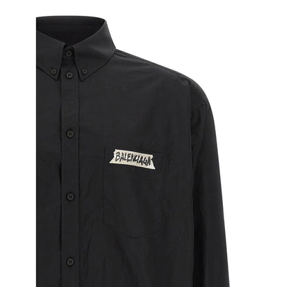 Balenciaga Black Cotton Blouse