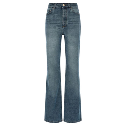 A.P.C. Blue Cotton Flared Jeans