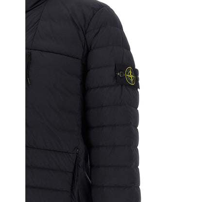 Stone Island Blue Polyamide Full-Length Jacket
