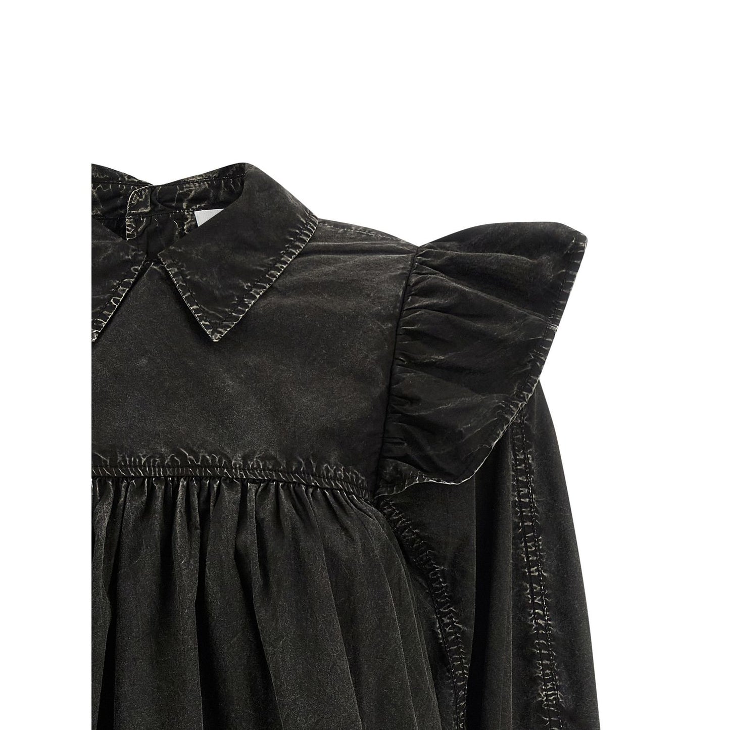Ganni Black Organic Cotton Blouse